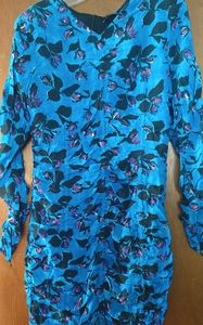 NWT ZARA Blue Floral Print Mini bodycon dress
